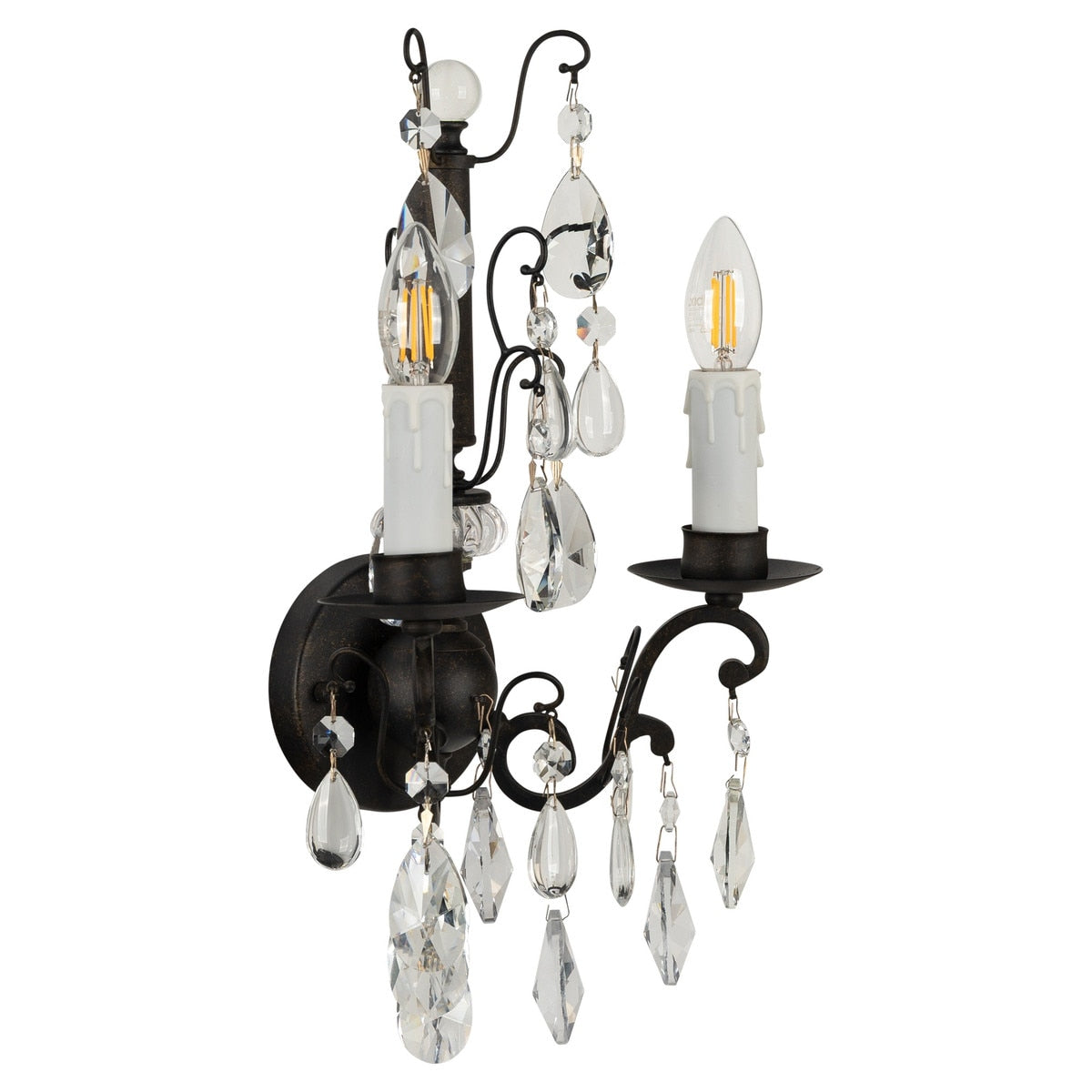 Salzburg 2 Light Crystal Wall Light Bronze - 1000800
