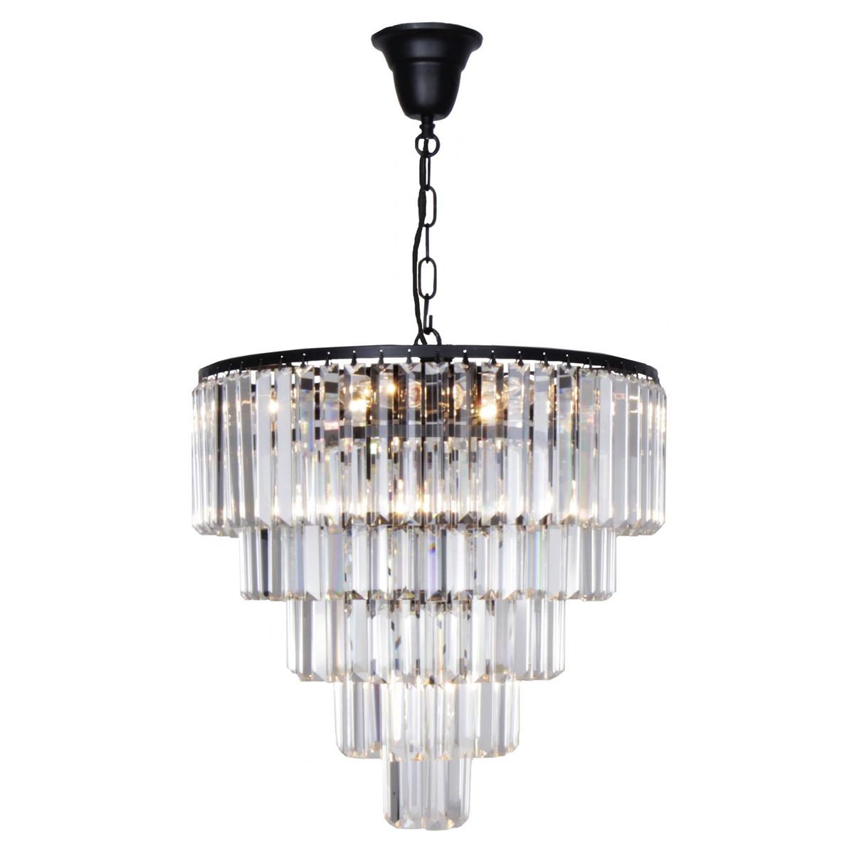 Celestial Crystal Pendant 10 Lights Matt Black Aluminium - 1001091