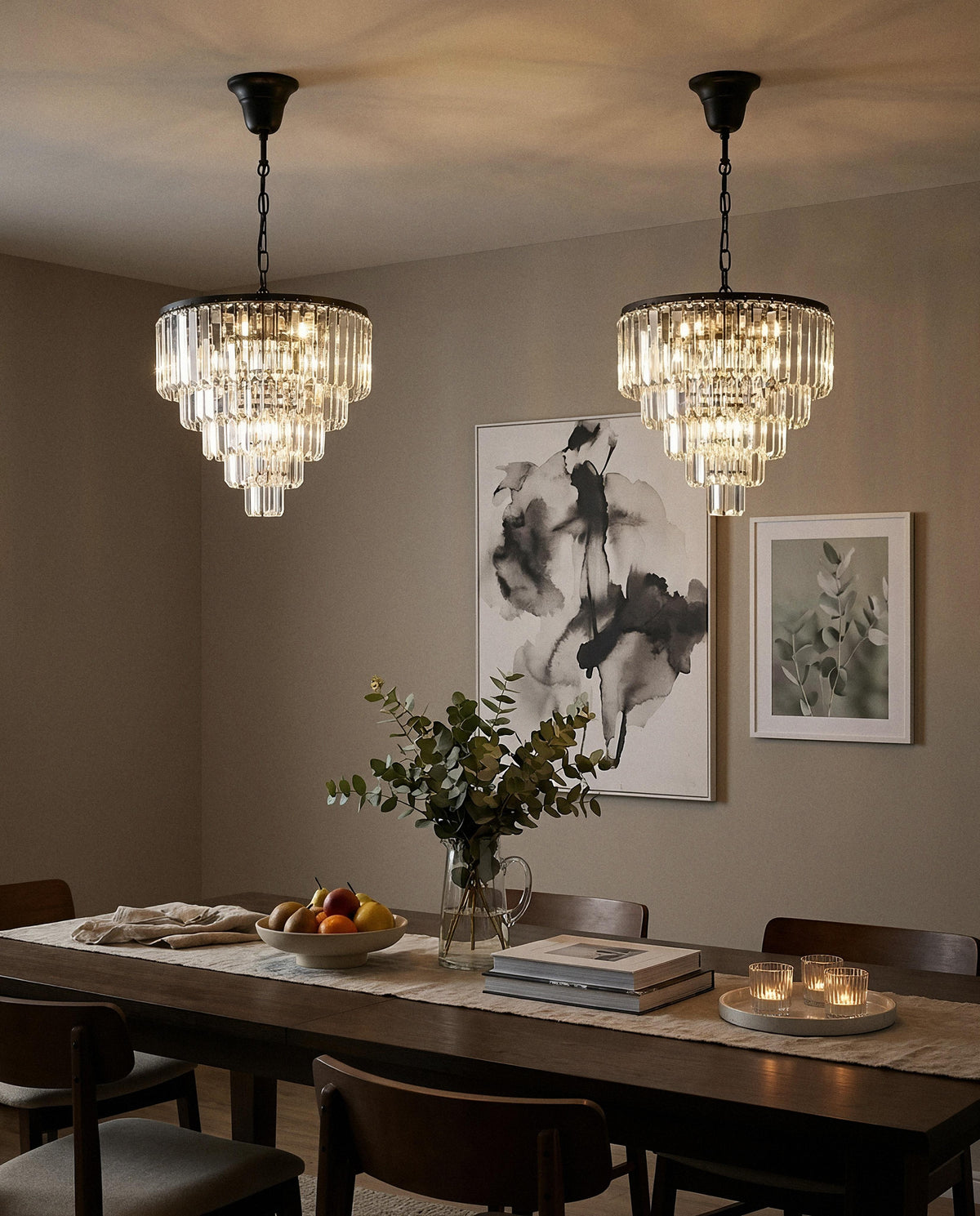 Celestial Crystal Pendant 10 Lights Matt Black Aluminium - 1001091