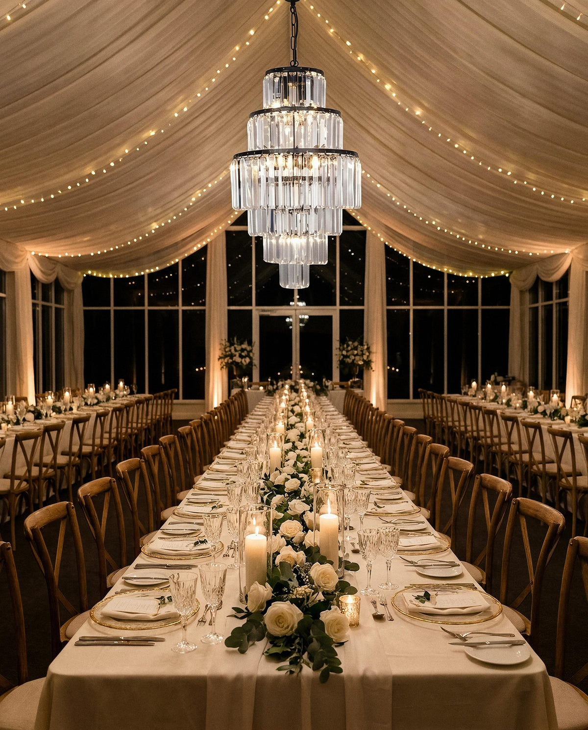 Celestial Crystal Pendant 9 Lights Matt Black Aluminium - 1001094