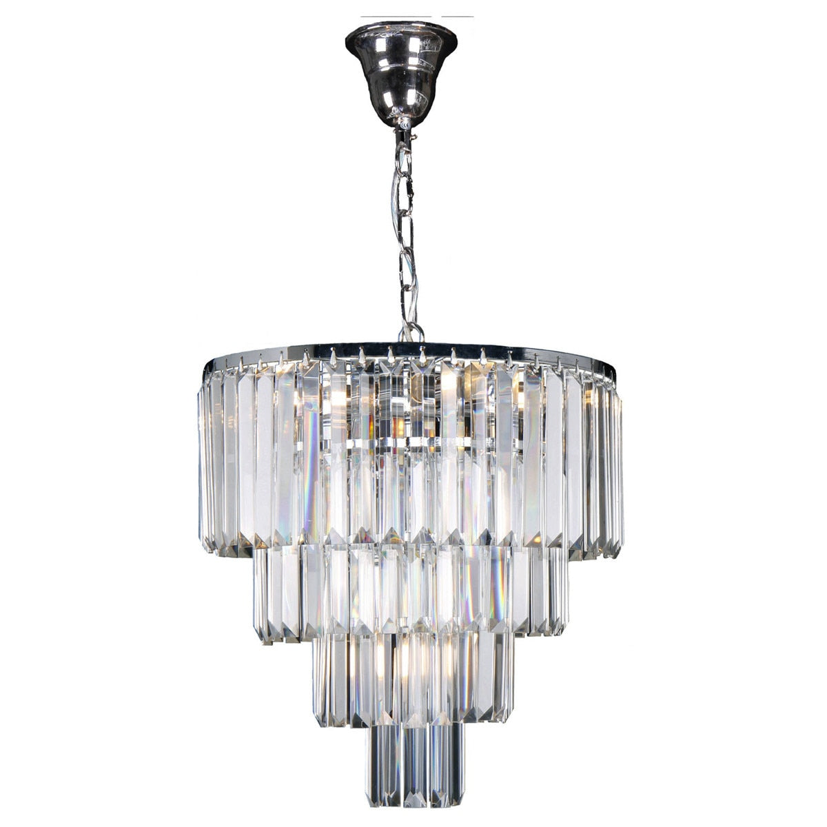 Celestial 4 Tier 5 Light Crystal Pendant Chrome - 1001099