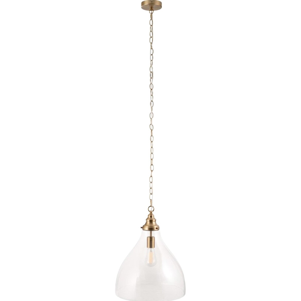 Keys Large Chain Pendant Light Satin Brass & Clear - 1001580