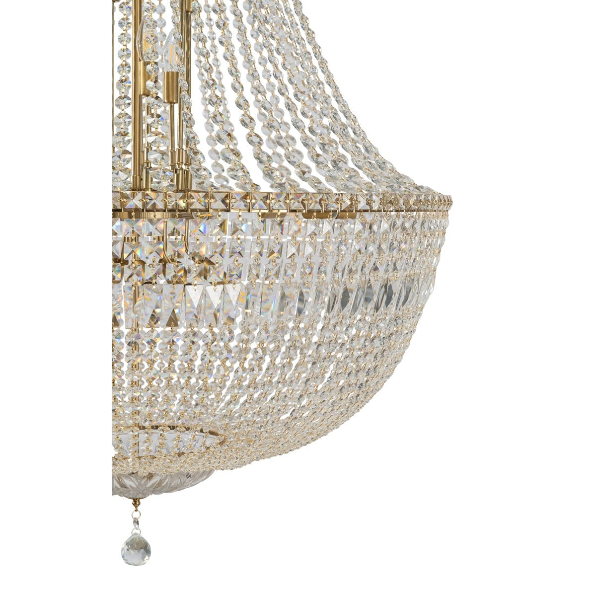 Classique Grand 27 Light Basket Crystal Glass Chandelier Satin Brass & Clear - 1001592