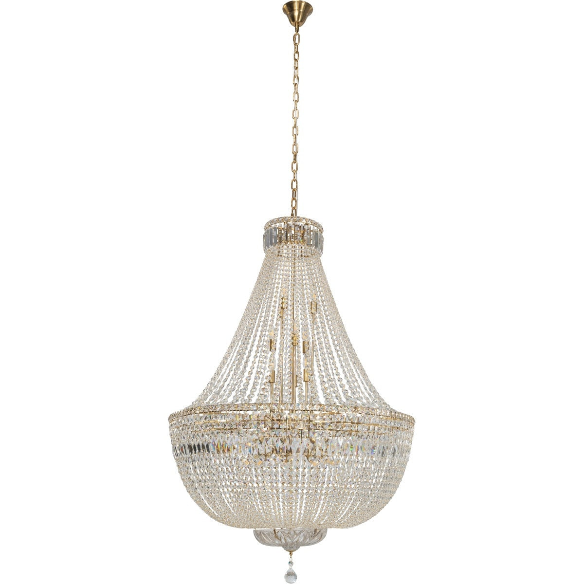 Classique Grand 27 Light Basket Crystal Glass Chandelier Satin Brass & Clear - 1001592