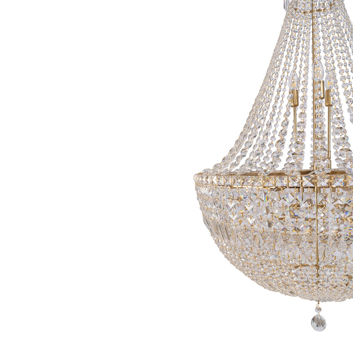 Classique 18 Light Basket Crystal Glass Chandelier Satin Brass & Clear - 1001595