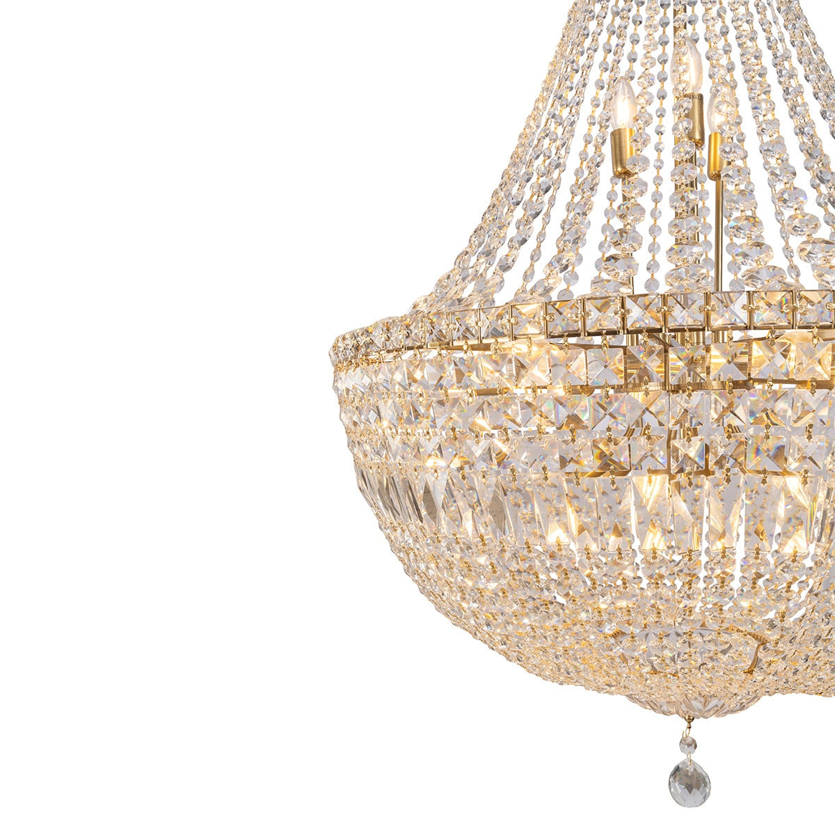 Classique 18 Light Basket Crystal Glass Chandelier Satin Brass & Clear - 1001595