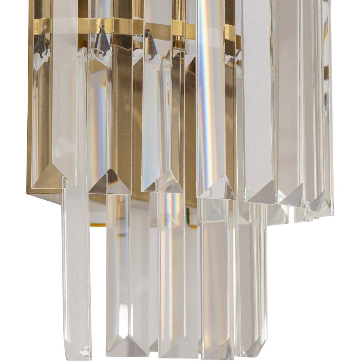 Celestial 2 Light 2 Tier Crystal Glass Wall Light Bracket Satin Brass & Clear - 1001601
