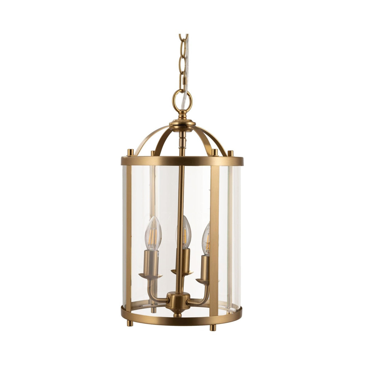 Manor Medium 3 Light Lantern Light Satin Brass - 1001602