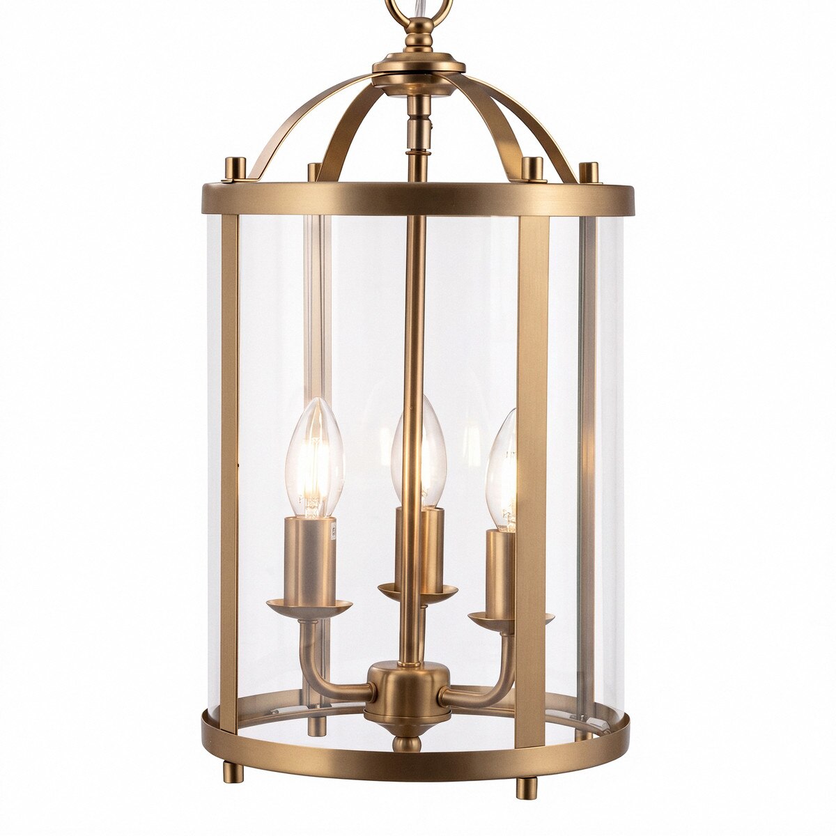 Manor Medium 3 Light Lantern Light Satin Brass - 1001602