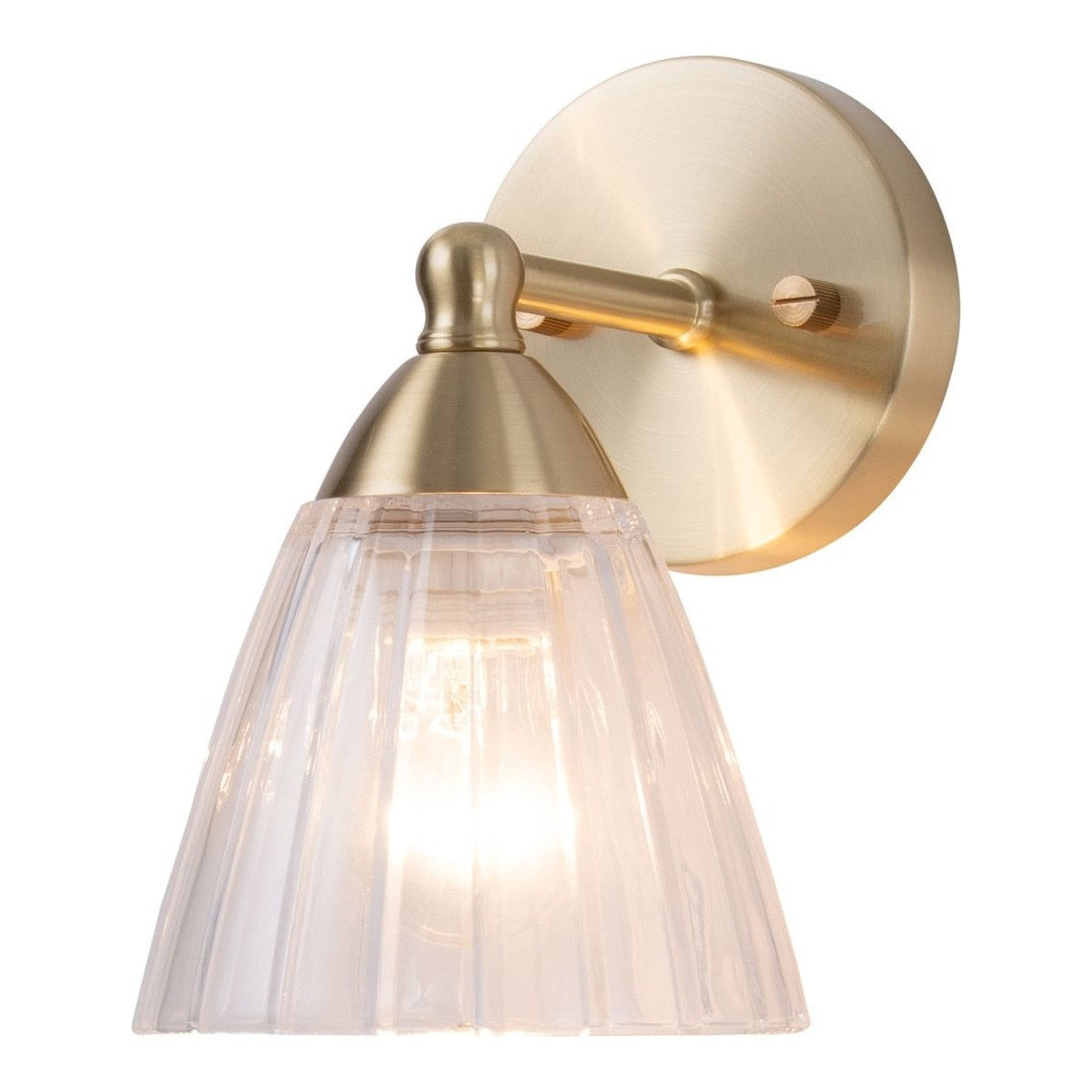 Summit Wall Light Bracket Satin Brass & Clear Ribbed - 1001607