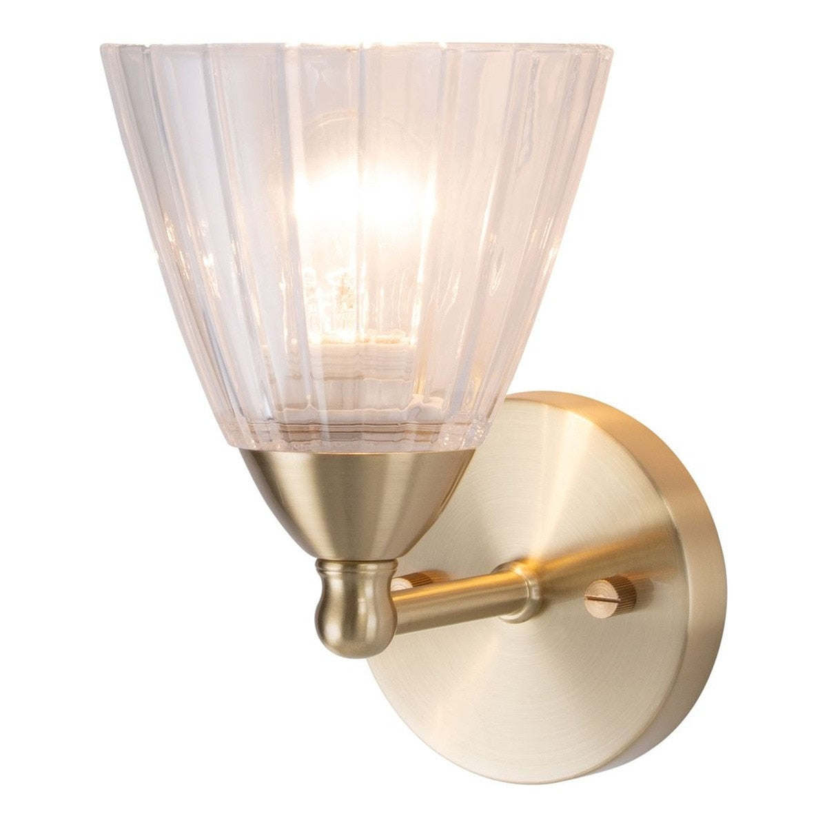 Summit Wall Light Bracket Satin Brass & Clear Ribbed - 1001607
