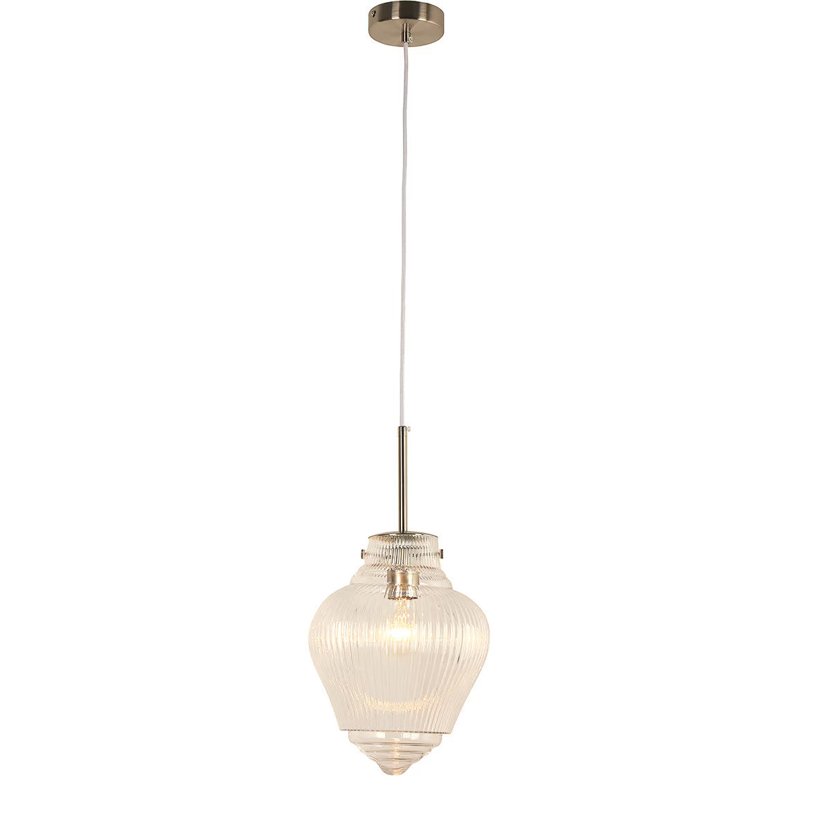 Ridge Pendant Light White & Brushed Nickel - 1001609
