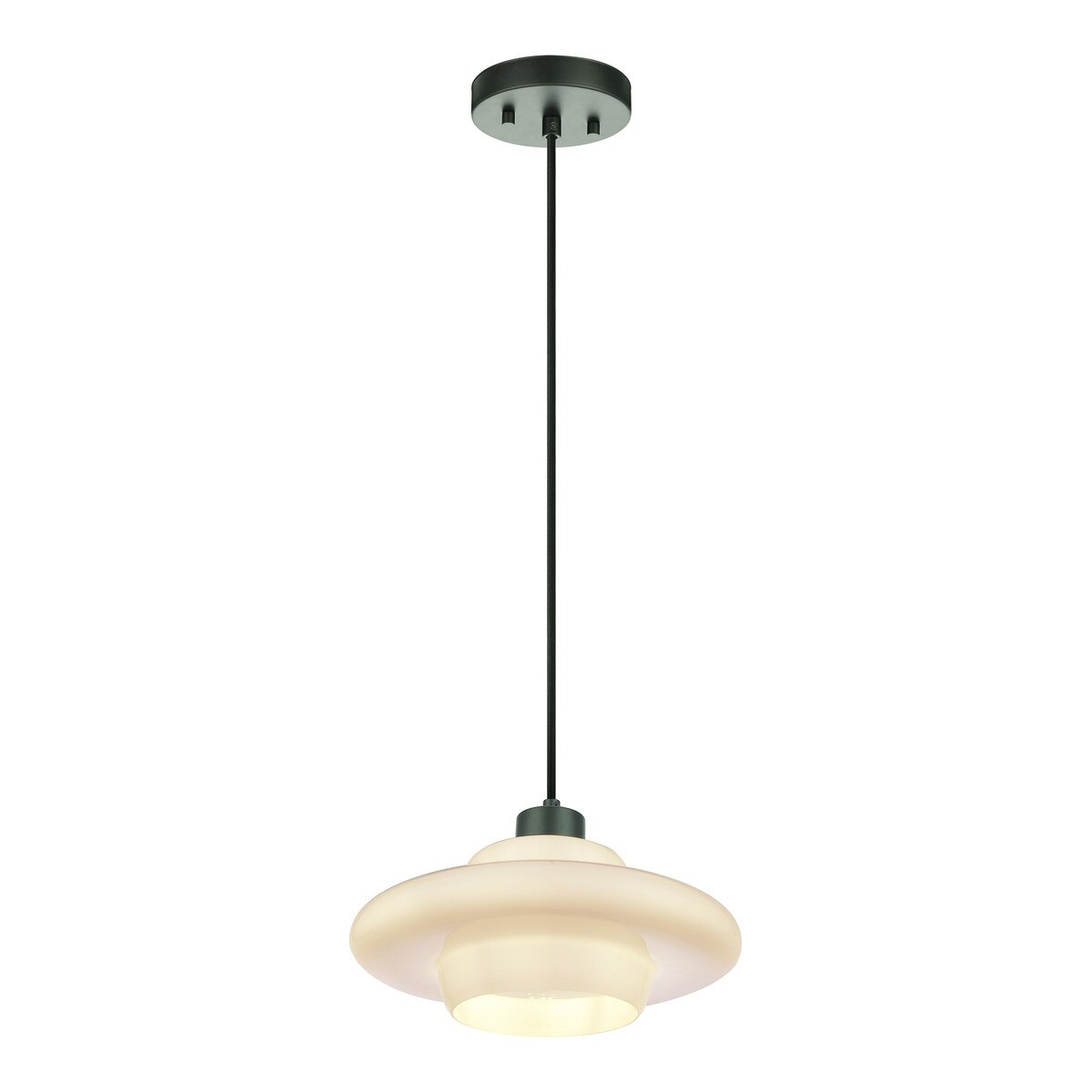 Hornby Pendant Light Matt Black & Opal Gloss - 1001617
