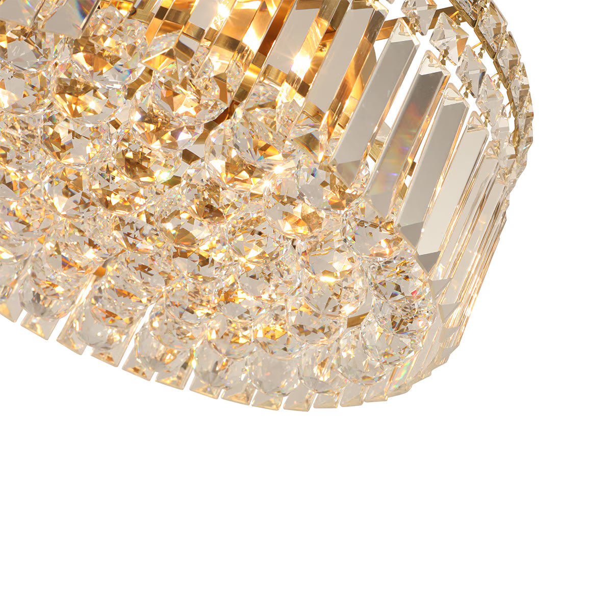 Rotondo Medium 5 Light Flush Mount Light Satin Brass & Clear - 1001621