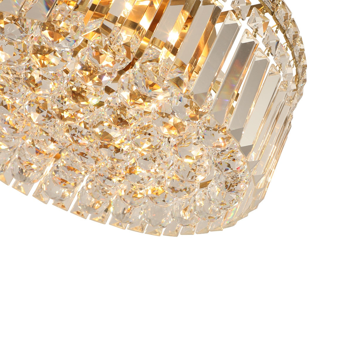 Rotondo Medium 5 Light Flush Mount Light Satin Brass & Clear - 1001621