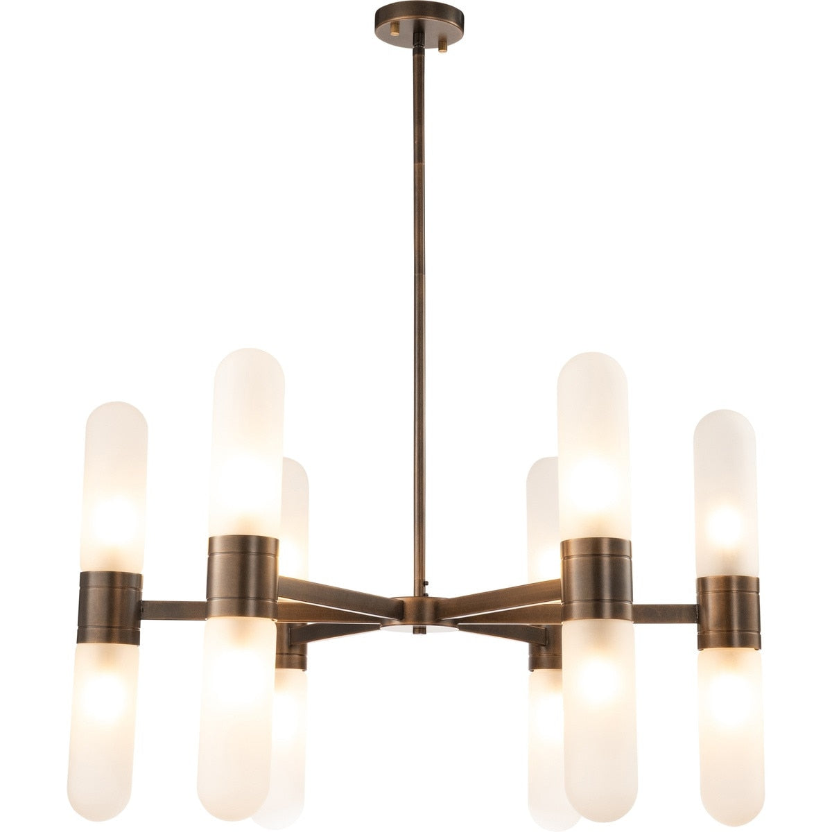 Hepburn 12 Light 6 Arm Pendant Light Antique Brass - 1001622