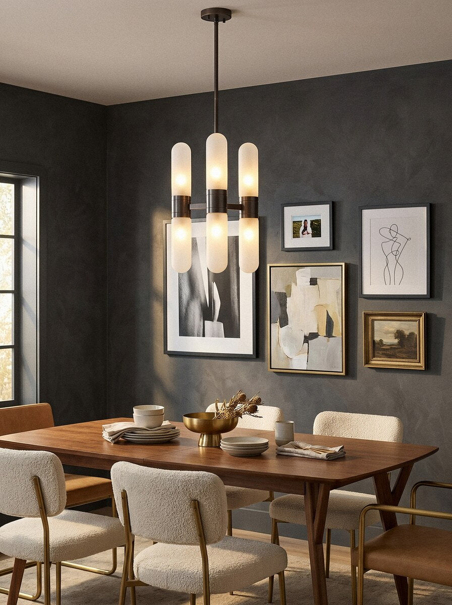 Hepburn 6 Light 3 Arm Pendant Light Antique Brass - 1001623