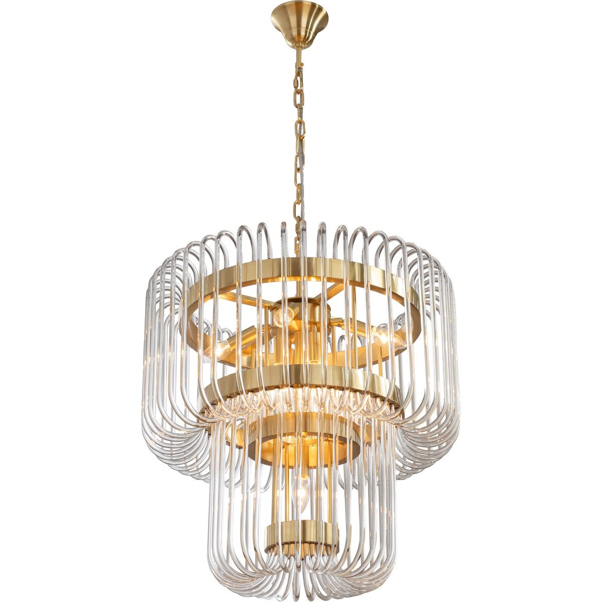 Collete 9 Light 2 Tier Chandelier Satin Brass - 1001633