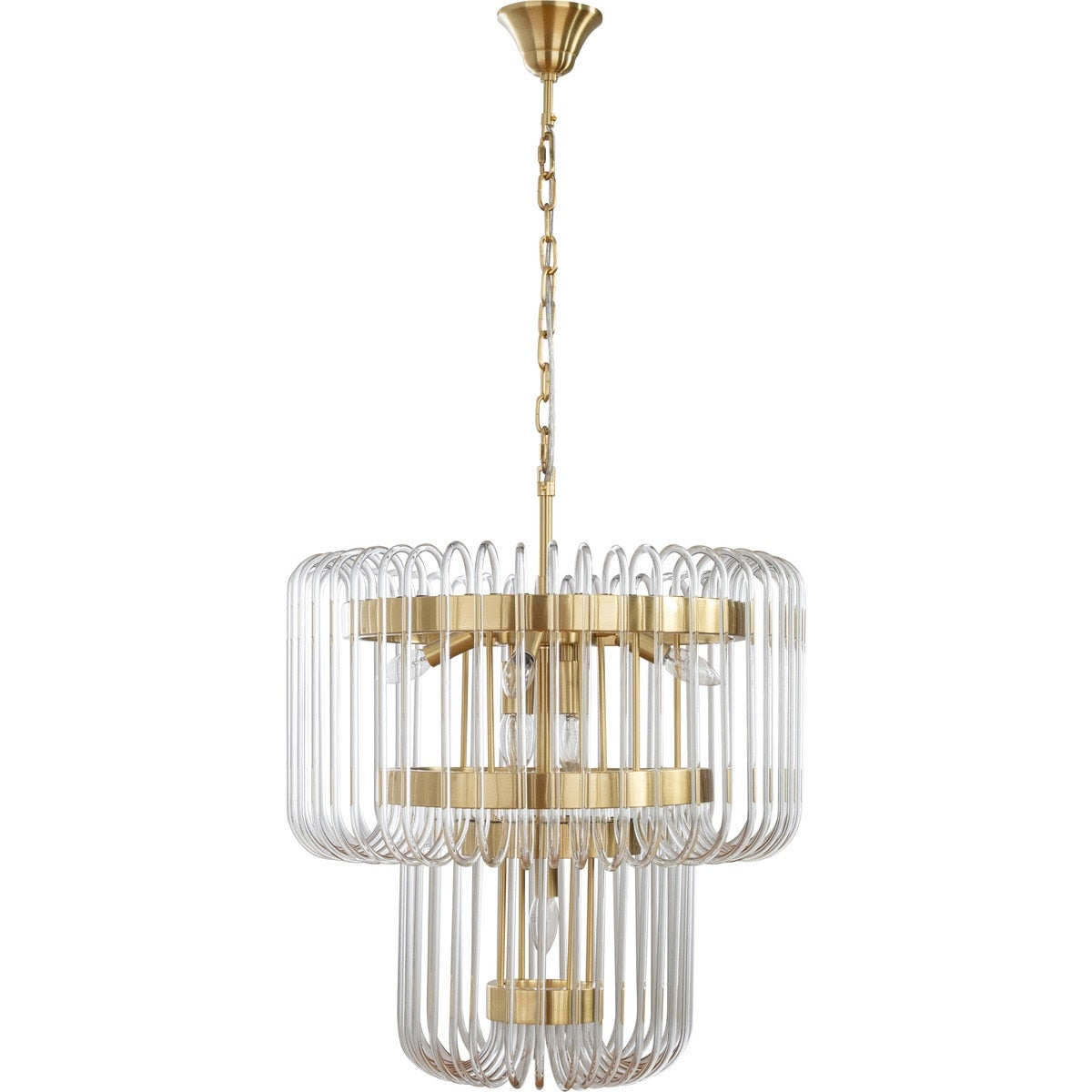Collete 9 Light 2 Tier Chandelier Satin Brass - 1001633