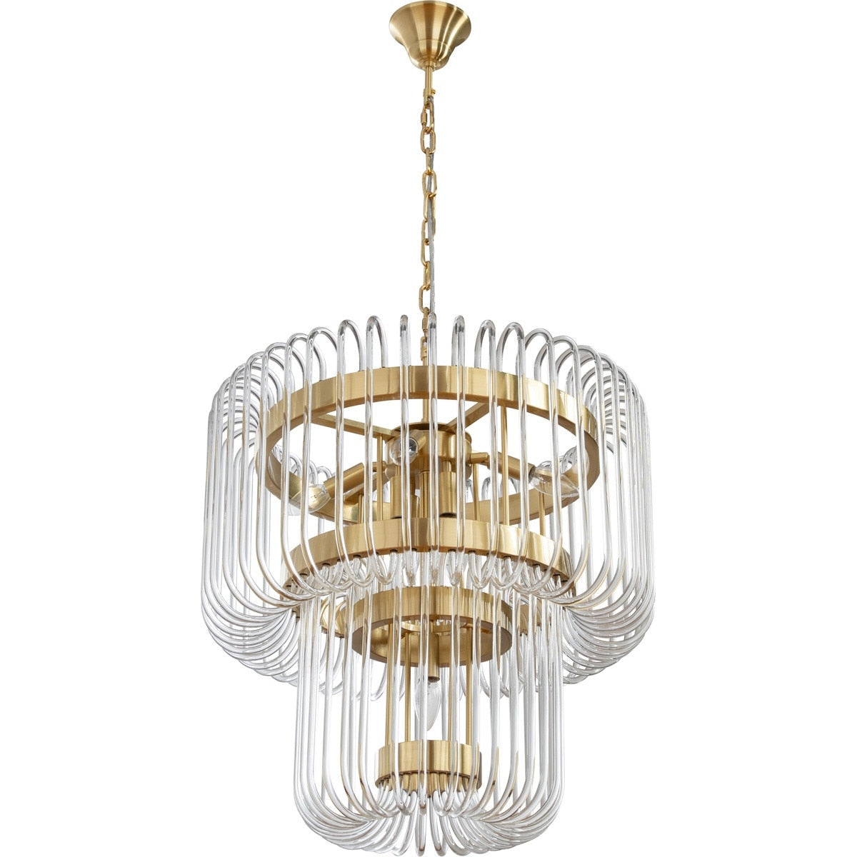 Collete 9 Light 2 Tier Chandelier Satin Brass - 1001633