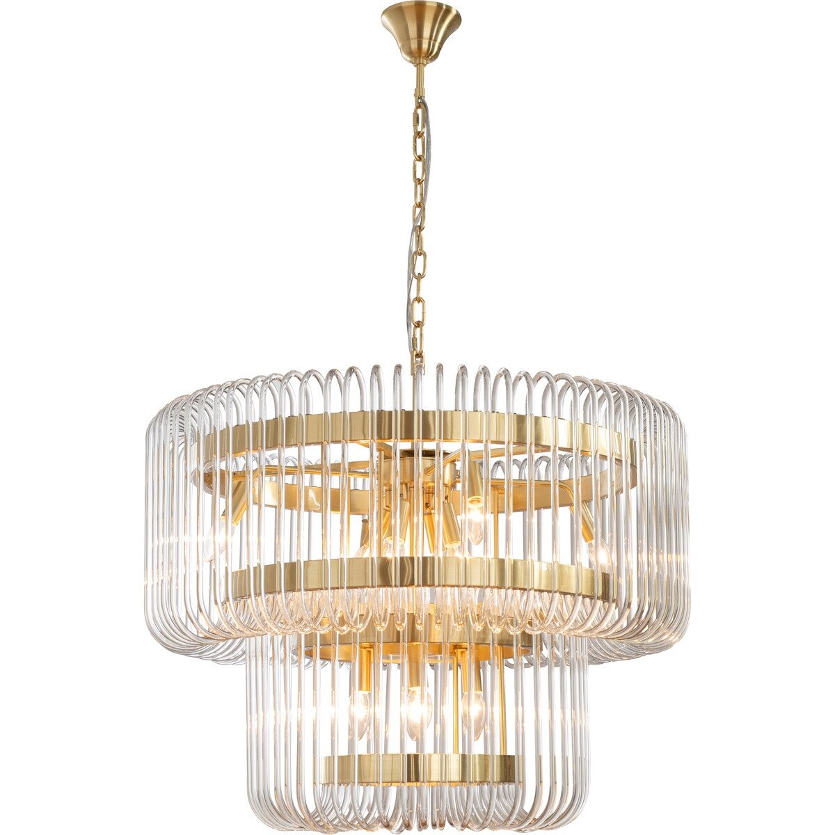 Collete 13 Light 2 Tier Chandelier Satin Brass - 1001634
