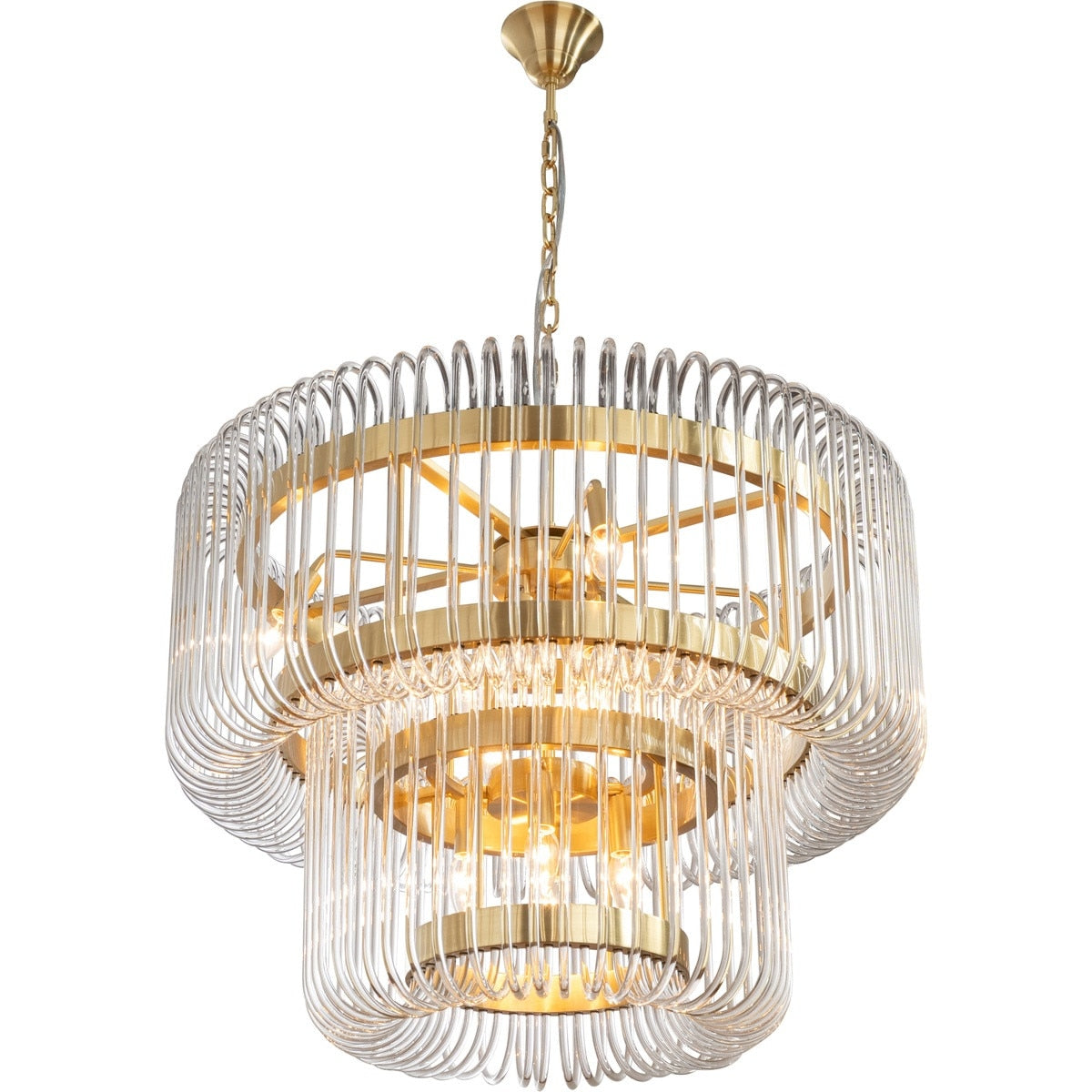 Collete 13 Light 2 Tier Chandelier Satin Brass - 1001634