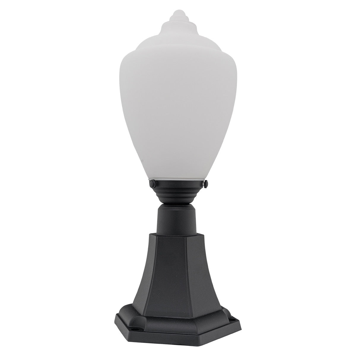 Newry Large Outdoor Mount Pillar Light Matt Black & Opal Matt - 1001654