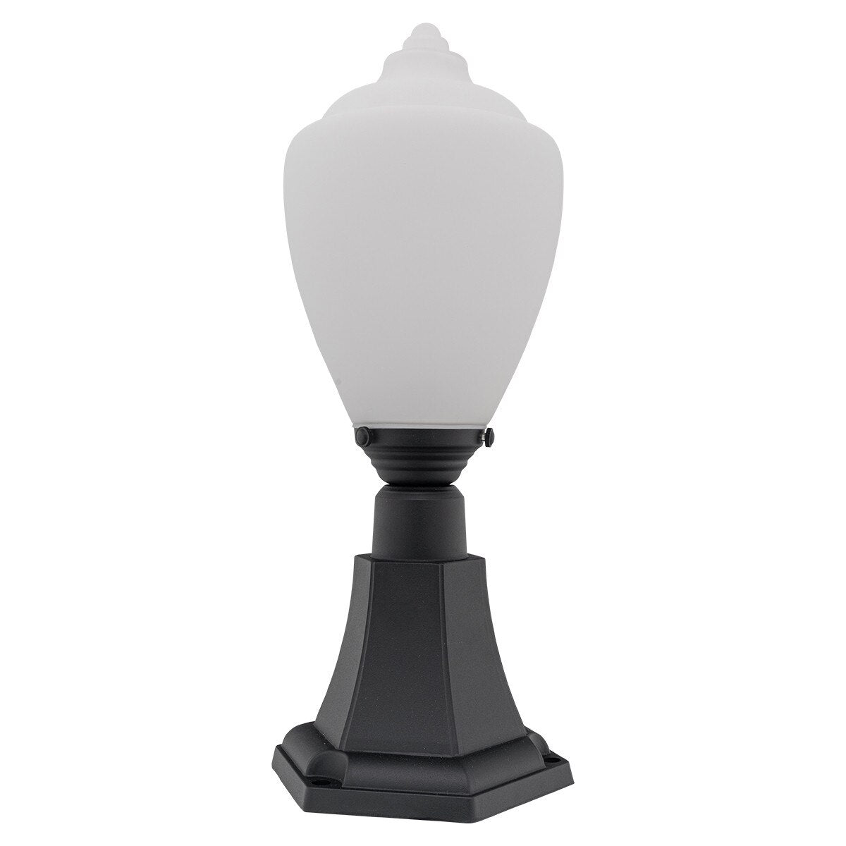 Newry Large Outdoor Mount Pillar Light Matt Black & Opal Matt - 1001654