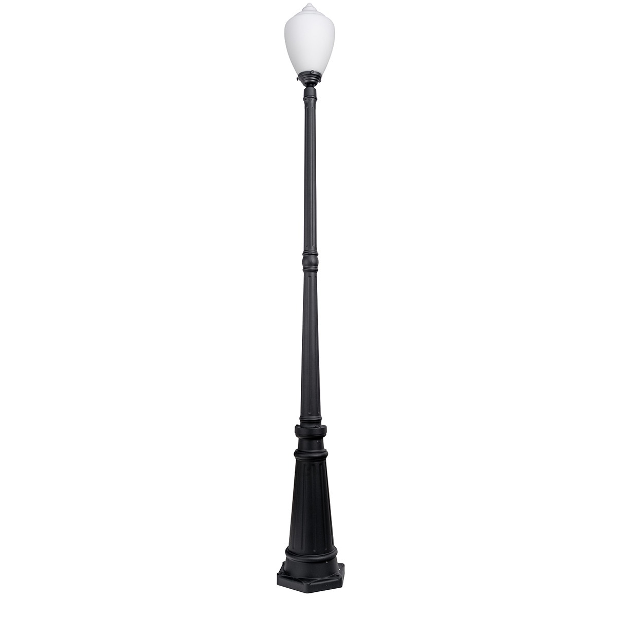 Newry Large Outdoor Garden Post Light Matt Black & Opal Matt - 1001655