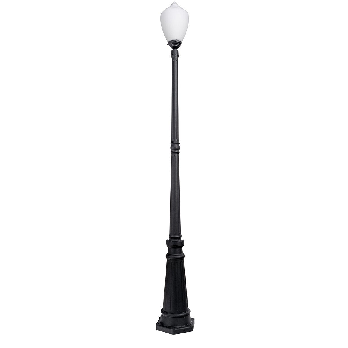 Newry Large Outdoor Garden Post Light Matt Black & Opal Matt - 1001655