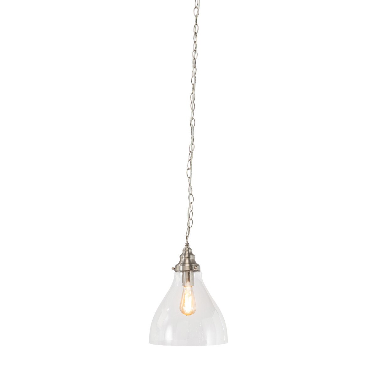 Keys Chain Small Pendant Light Brushed Nickel & Clear - 1001656