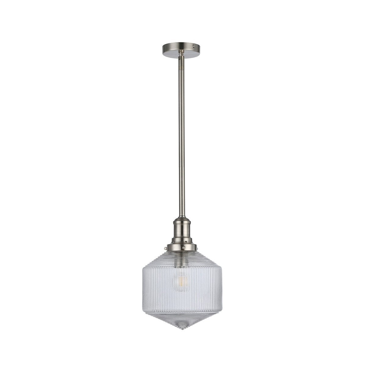 Jefferson Small Rod Pendant Clear & Brushed Nickel - 1001697