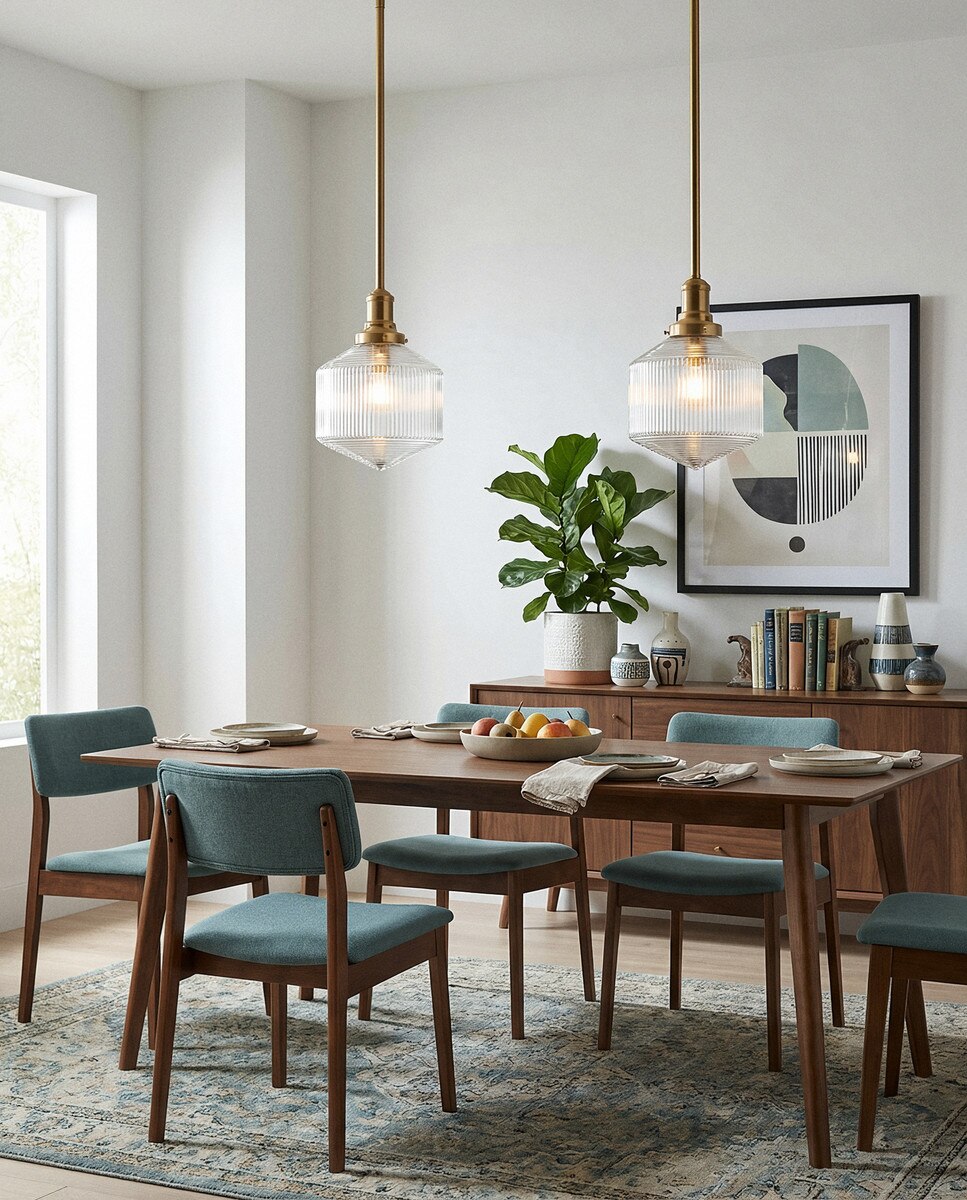Jefferson Small Rod Pendant Clear & Satin Brass - 1001698