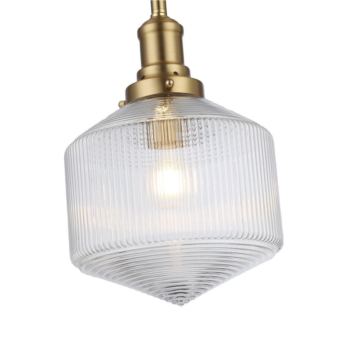 Jefferson Small Rod Pendant Clear & Satin Brass - 1001698