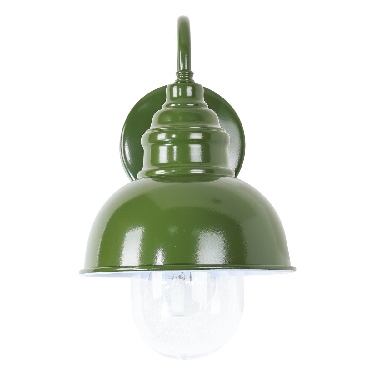 Parkway Small Outdoor Wall Light Olive Green & Clear - 1001703