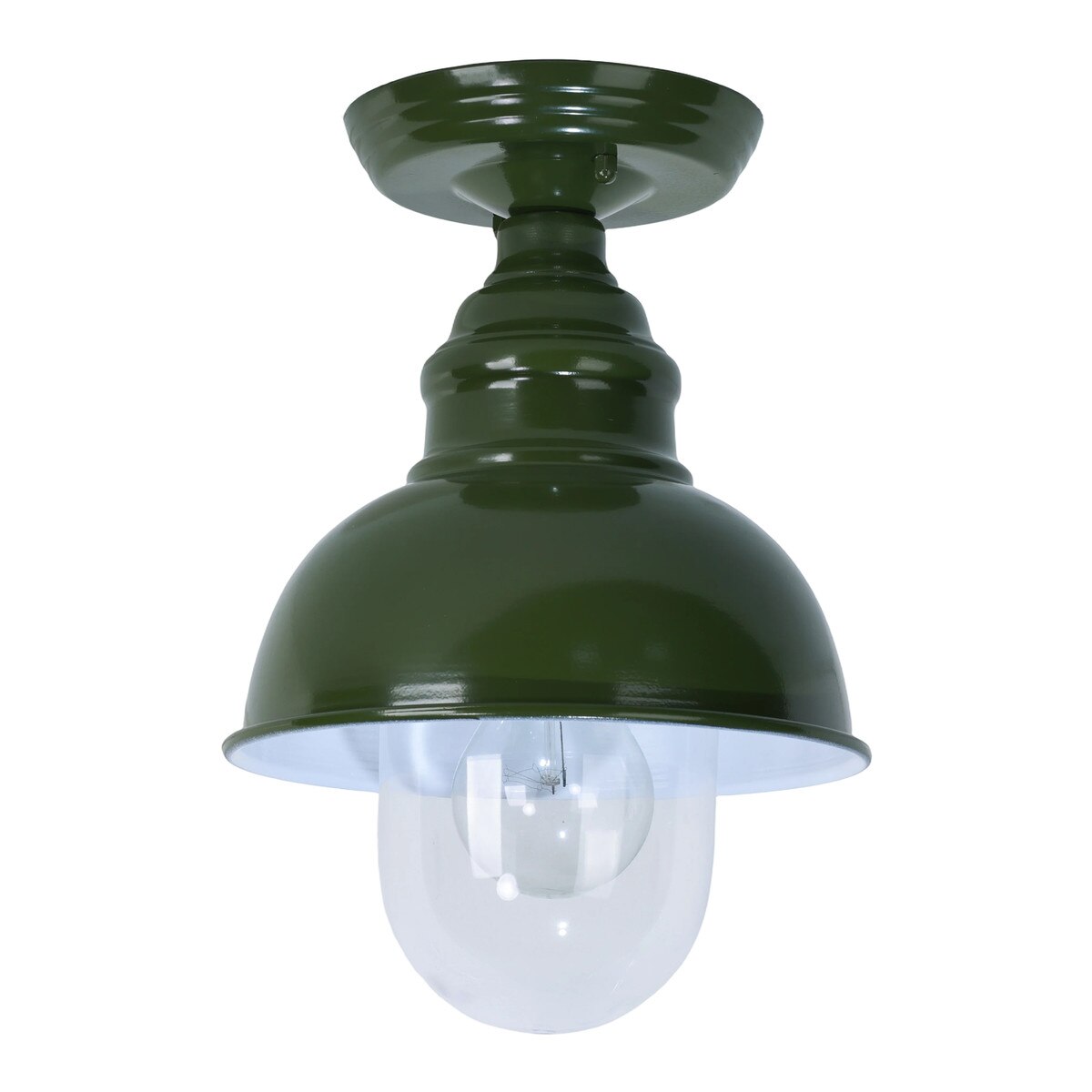 Parkway Small Under Eave Outdoor Close to Ceiling Light Olive Green & Clear - 1001704