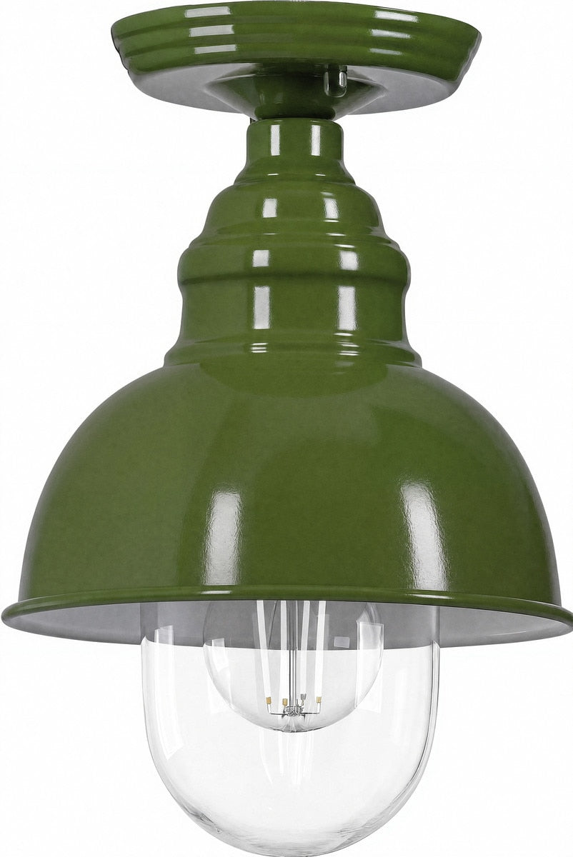 Parkway Small Under Eave Outdoor Close to Ceiling Light Olive Green & Clear - 1001704