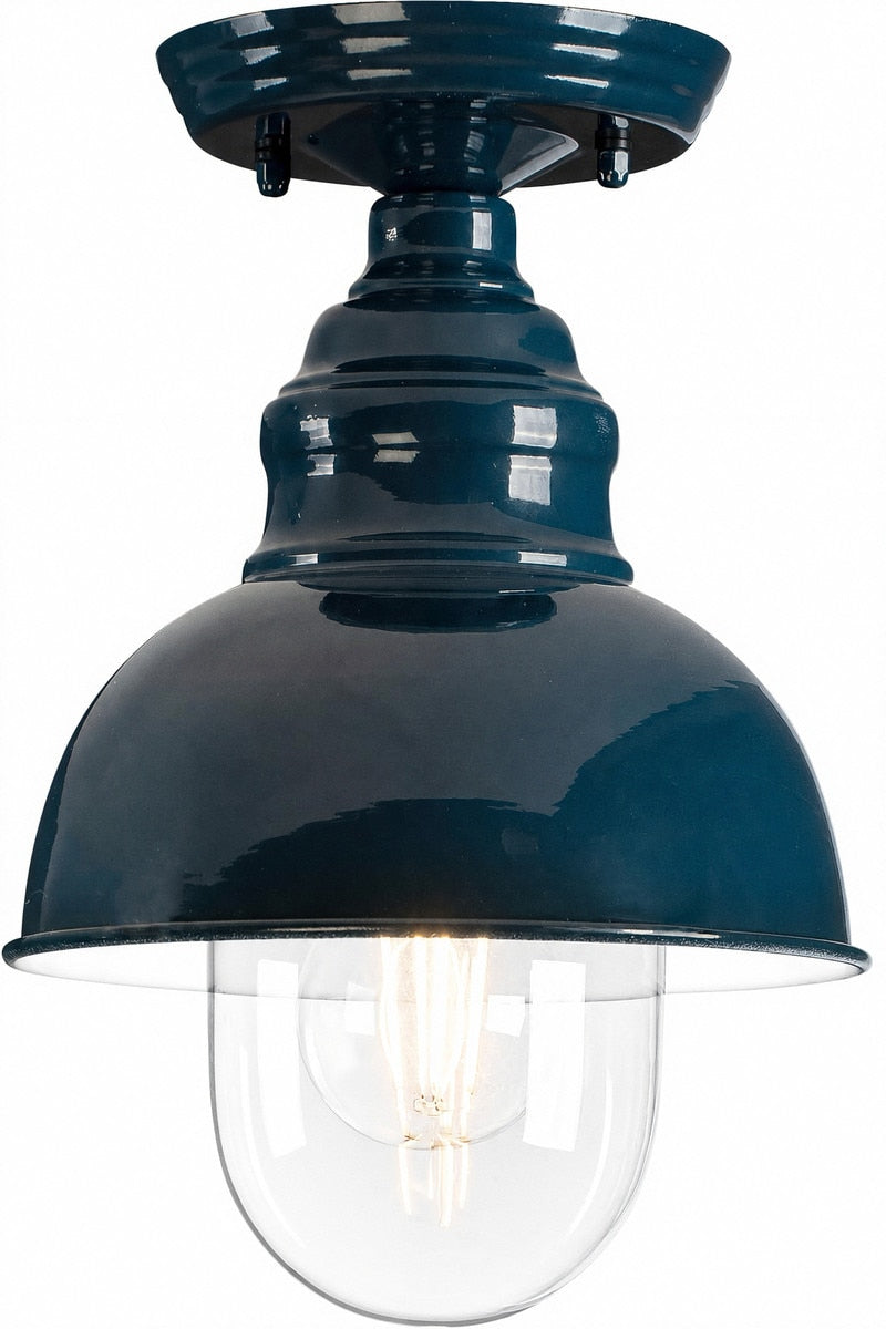 Parkway Small Outdoor Close to Ceiling Light French Blue & Clear - 1001706