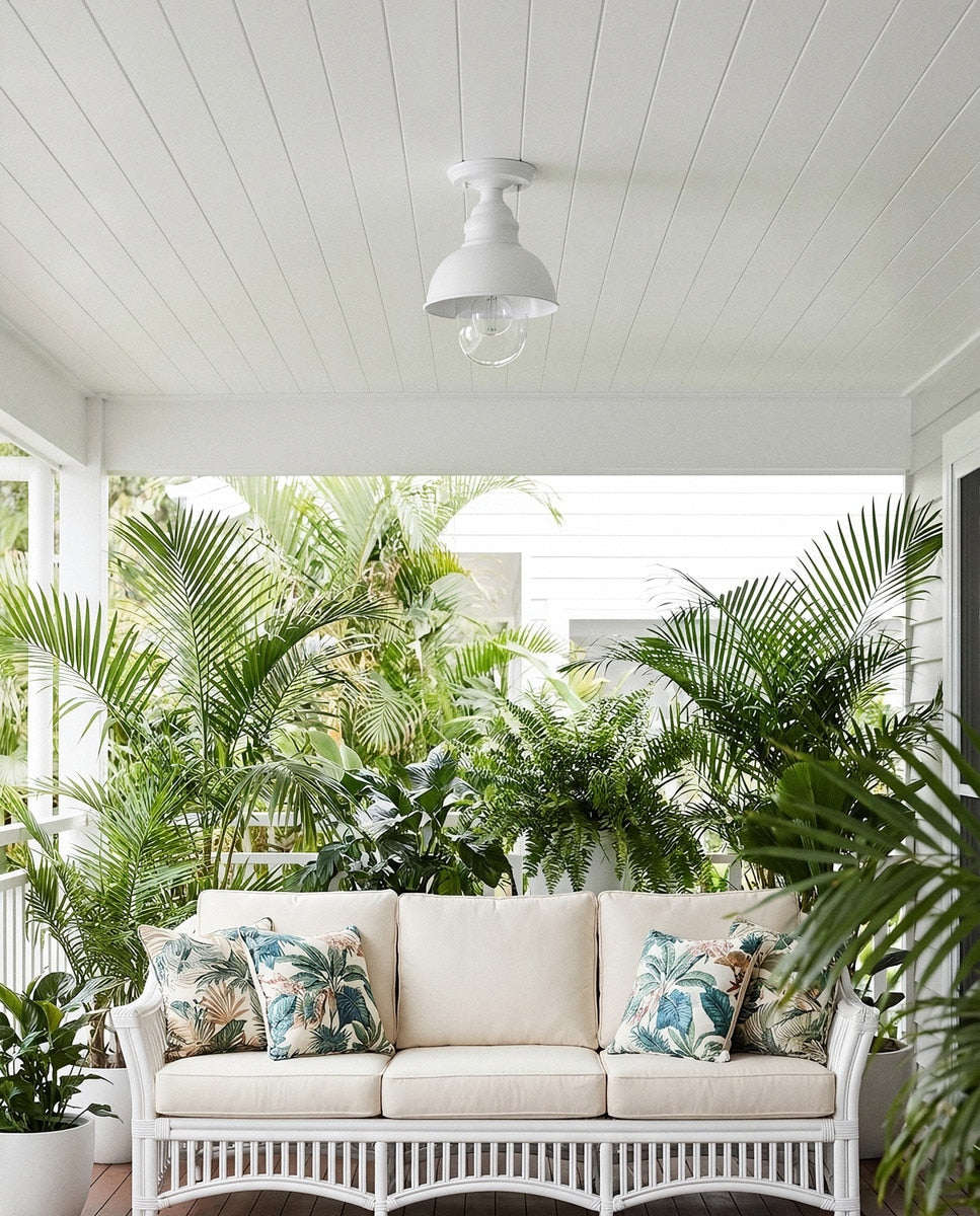 Parkway Small Under Eave Outdoor Close to Ceiling Light White & Clear - 1001708
