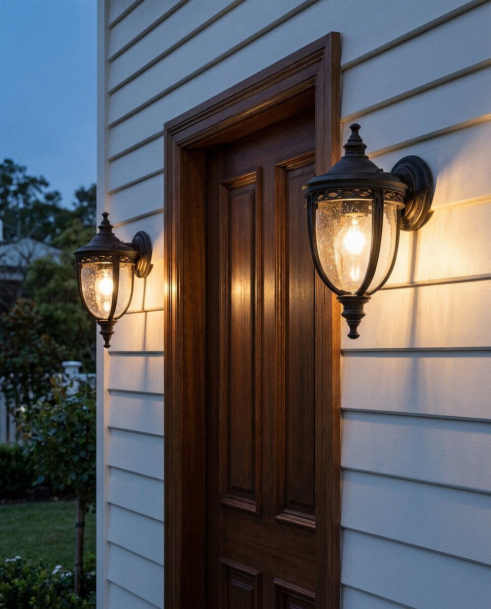Keppel Small Outdoor Wall Light Antique Bronze & Clear - 1001709