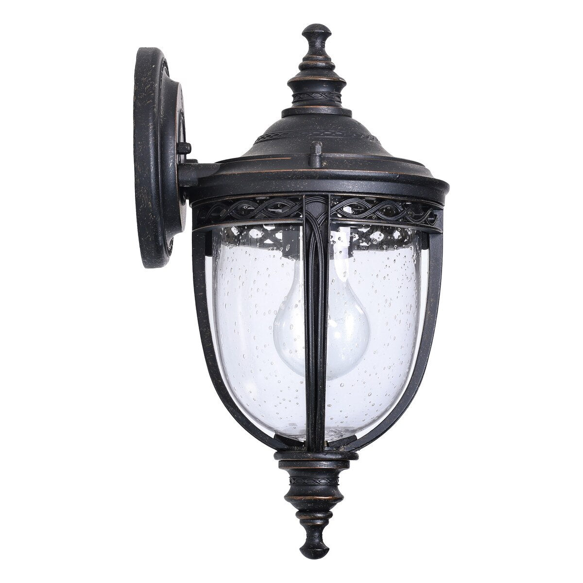 Keppel Small Outdoor Wall Light Antique Bronze & Clear - 1001709