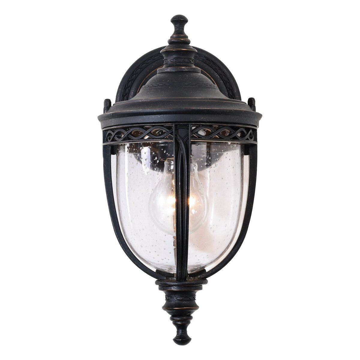 Keppel Small Outdoor Wall Light Antique Bronze & Clear - 1001709