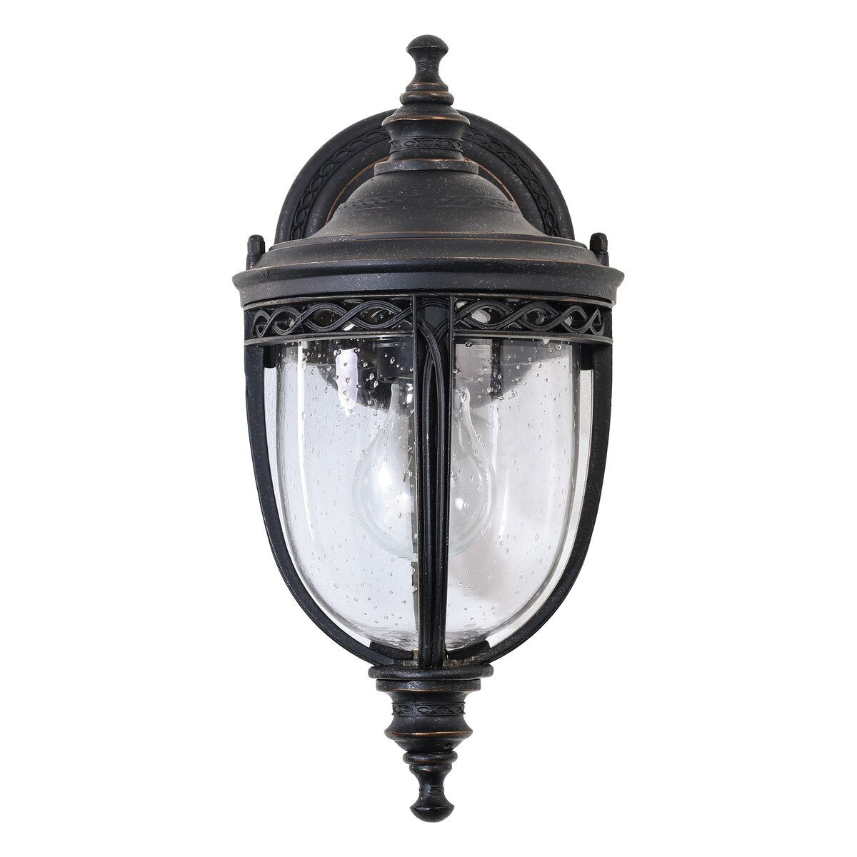 Keppel Small Outdoor Wall Light Antique Bronze & Clear - 1001709