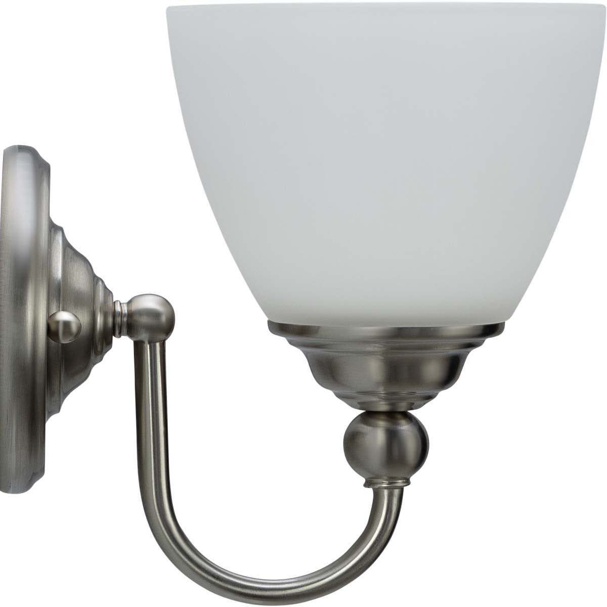 Nova Wall Light Bracket Brushed Nickel & Opal Matt - 1001711