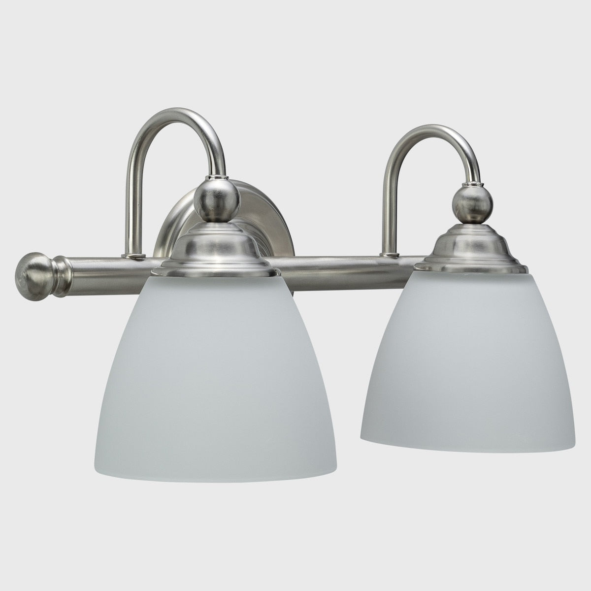 Nova 2 Light Wall Light Bracket Brushed Nickel & Opal Matt - 1001712