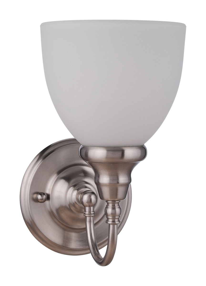 Benson Wall Light Bracket Brushed Nickel & Opal Matt - 1001713