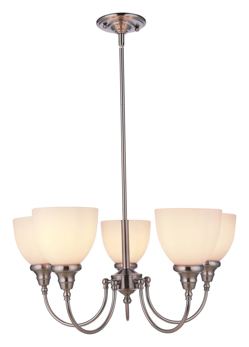 Benson 5 Light Pendant Light Brushed Nickel & Opal Matt - 1001715