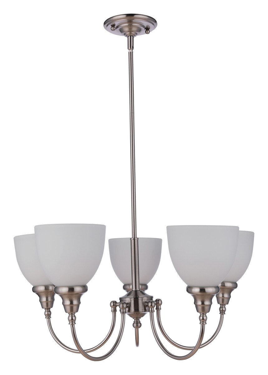 Benson 5 Light Pendant Light Brushed Nickel & Opal Matt - 1001715