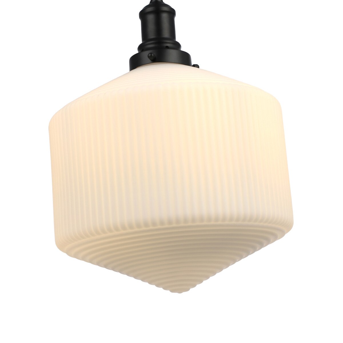 Jefferson Large Rod Pendant Light Matt Black & Opal Matt - 1001716
