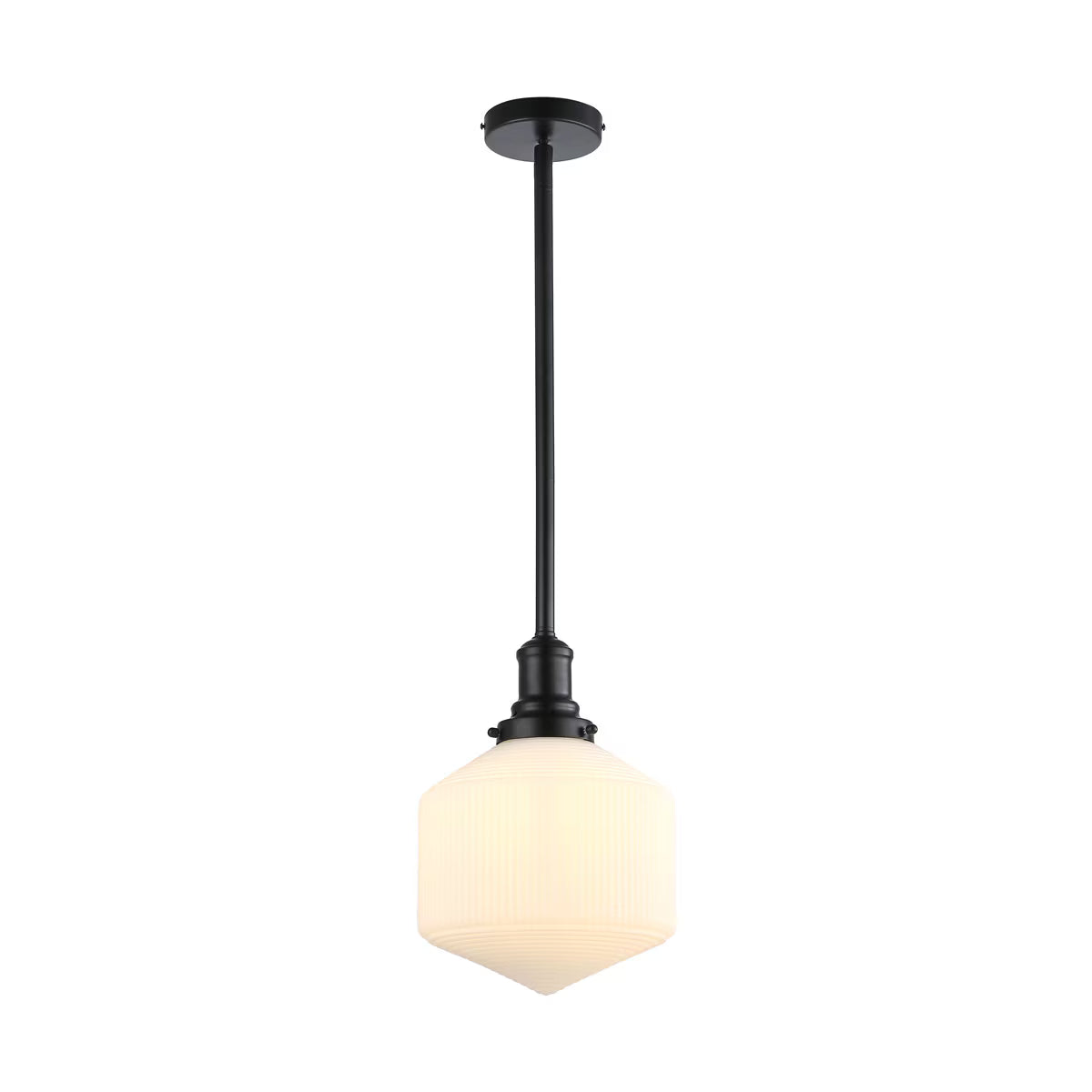 Jefferson Small Rod Pendant Light Matt Black & Opal Matt - 1001717